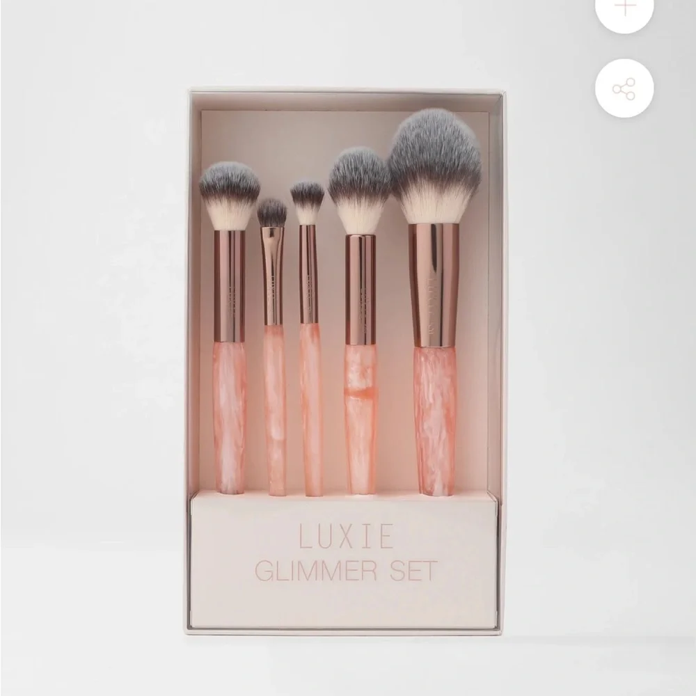 LUXIE Glimmer Set 5p Makeup Brush Pink Marble $80